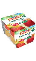 Compote pomme fraise sans sucre ajoutées Andros