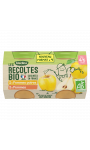 Desserts pour bébé pommes et poires dès 4/6 mois Blédina Les Récoltes Bio