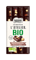Tablette de de chocolat noir raisins et noisettes Bio Nestlé Les Recettes de l\'Atelier