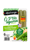 Ô P\'tits légumes recette de saucisses fumées aux légumes verts Madrange