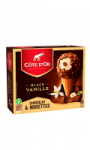 Glace en cône à la vanille chocolat et noisettes Côte D\'Or