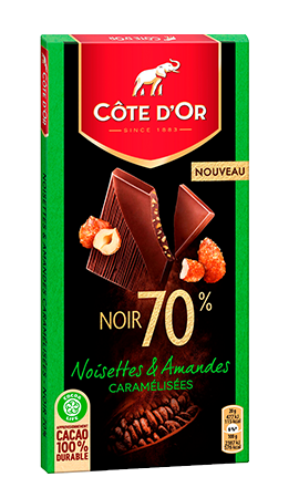 Tablette de chocolat noir à la pâte d'amandes COTE D'OR