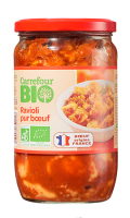 Plat cuisiné bio ravioli pur bœuf Carrefour Bio