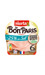Jambon sel réduit conservation sans nitrite Le Bon Paris Herta