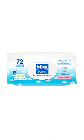Lingettes au lait, Mixa bébé (x 72)