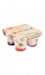 Yaourts au lait entier de Savoie sur lit aux fruits fraises myrtilles Reflets de France