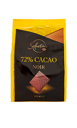 Chocolat noir 72% de 200g Contenu