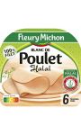 Blanc de poulet halal FLEURY MICHON - la barquette de 6 tranches - 180 g