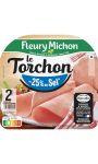 Jambon Le Torchon Cuisiné au bouillon - 25 % de sel Fleury Michon