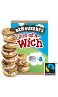 Ben & Jerry's Glace Son of a Wich Cookie Dough x8 240ml Ben & Jerry's Glace Son of a Wich Cookie Dough x8 240ml