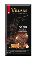 Bloc Gourmand chocolat noir noisettes et crêpe dentelle Villars