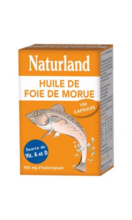 Huile de foie de morue - 100 capsules - Naturland 