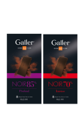 Tablette de chocolat noir 70% ou 85% Galler Chocolatier